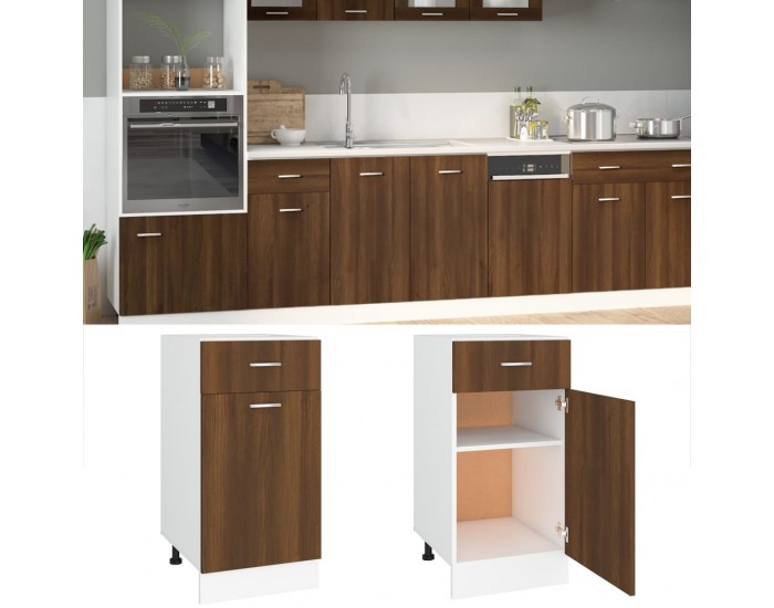 Sonata H Шкаф с чекмеджета Lyon, кафяв дъб, 40x46x81,5 см, инженерно дърво