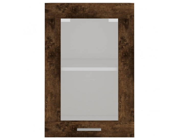 Sonata H Висящ стъклен шкаф Lyon, опушен дъб, 40x31x60 см, инженерно дърво