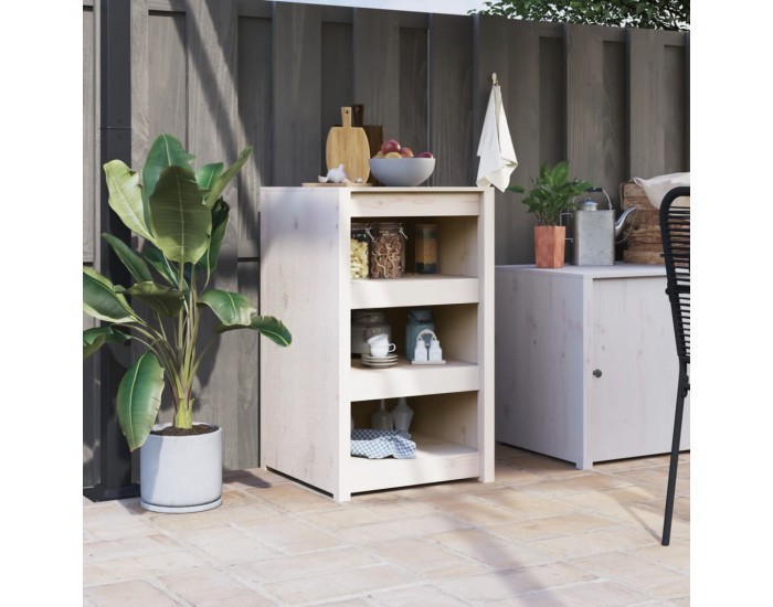 Sonata H Кухненски шкаф за открито, бял, 55x55x92 см, бор масив