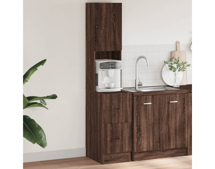 Sonata H Кухненски шкаф, кафяв дъб, 35x50x180 см, инженерно дърво