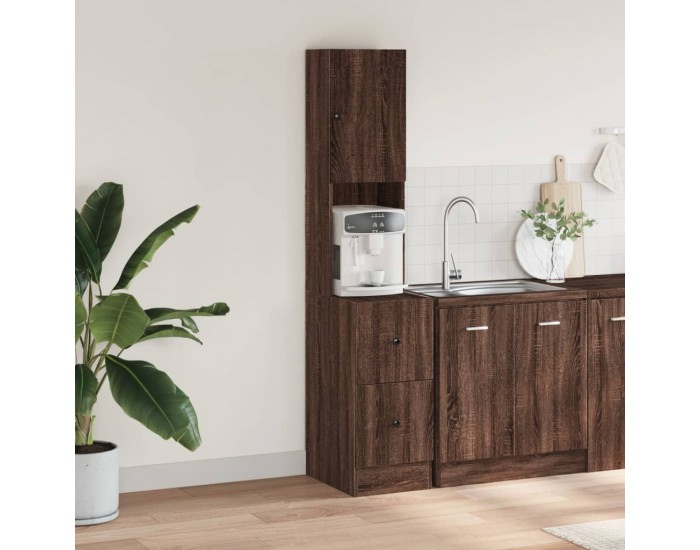 Sonata H Кухненски шкаф, кафяв дъб, 35x50x180 см, инженерно дърво