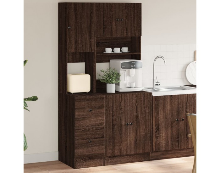 Sonata H Кухненски шкаф, кафяв дъб, 95x50x180 см, инженерно дърво