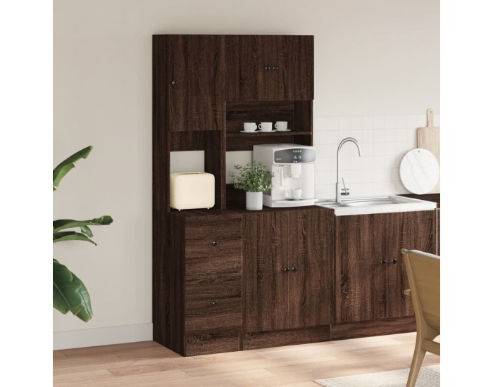 Sonata H Кухненски шкаф, кафяв дъб, 95x50x180 см, инженерно дърво