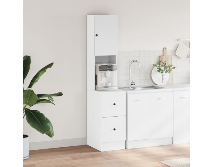 Sonata H Кухненски шкаф, бял, 35x50x180 см, инженерно дърво