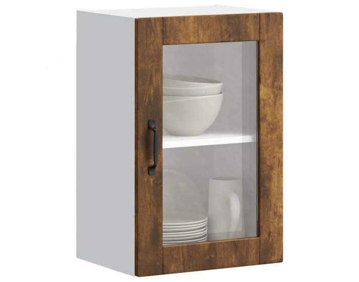 Sonata H Кухненски стенен шкаф със стъклена врата Porto опушен дъб