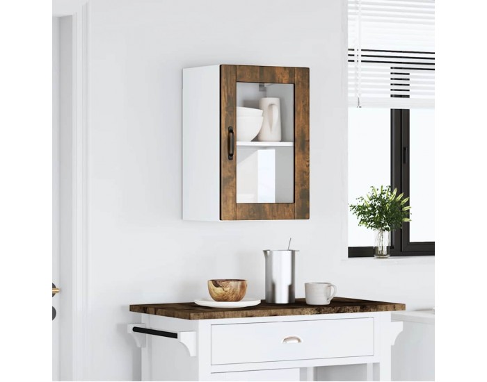 Sonata H Кухненски стенен шкаф със стъклена врата Porto опушен дъб