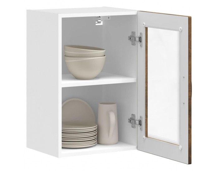 Sonata H Кухненски стенен шкаф със стъклена врата Porto опушен дъб