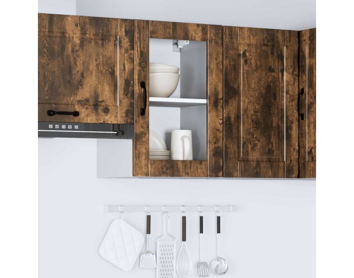 Sonata H Кухненски стенен шкаф със стъклена врата Porto опушен дъб