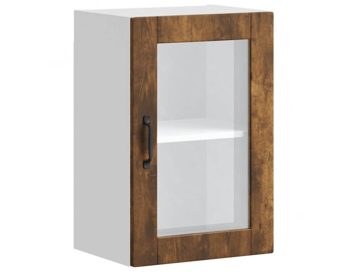 Sonata H Кухненски стенен шкаф със стъклена врата Porto опушен дъб