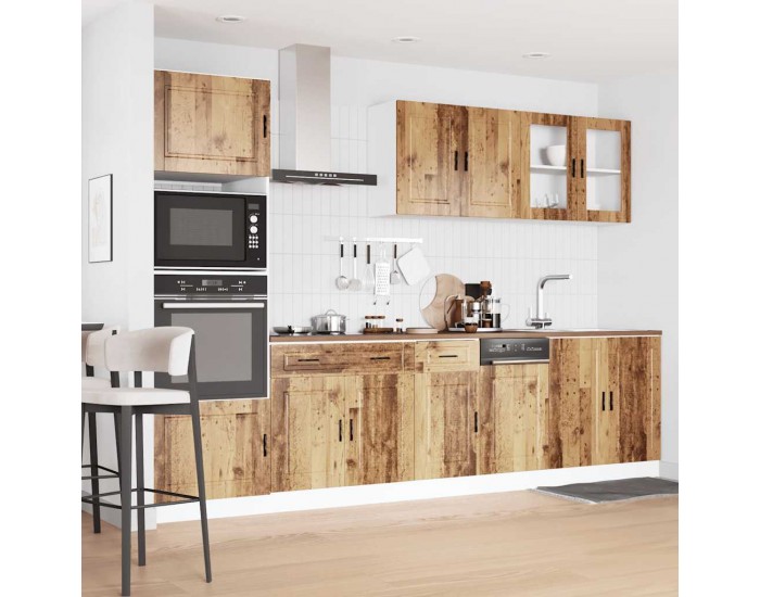 Sonata H Комплект кухненски шкафове, 7 части, Porto, старо дърво, инженерно дърво