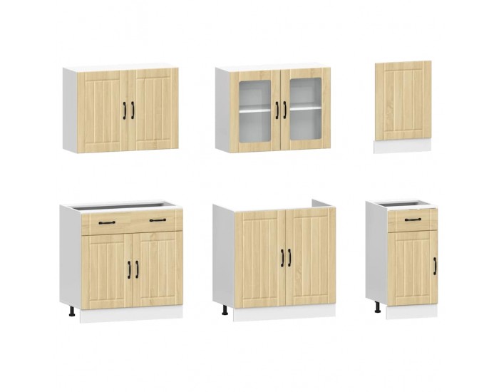 Sonata H Комплект кухненски шкафове, 7 части, Lucca, дъб сонома, инженерно дърво