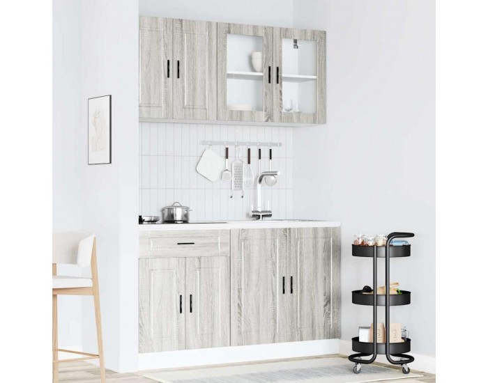 Sonata H Комплект кухненски шкафове от 4 части Porto, сив, инженерно дърво сонома