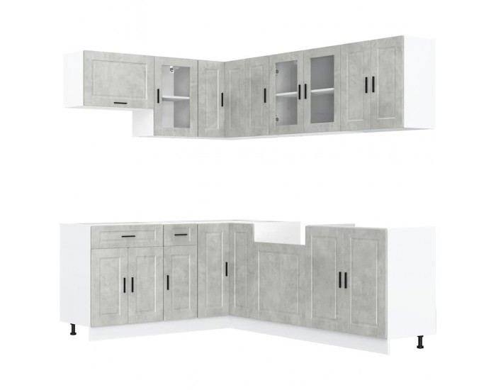 Sonata H Комплект кухненски шкафове от 11 части Porto, инженерно дърво