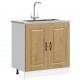 Sonata H Шкаф за мивка, Kalmar, дъб артизан 80x46x81,5см инженерно дърво