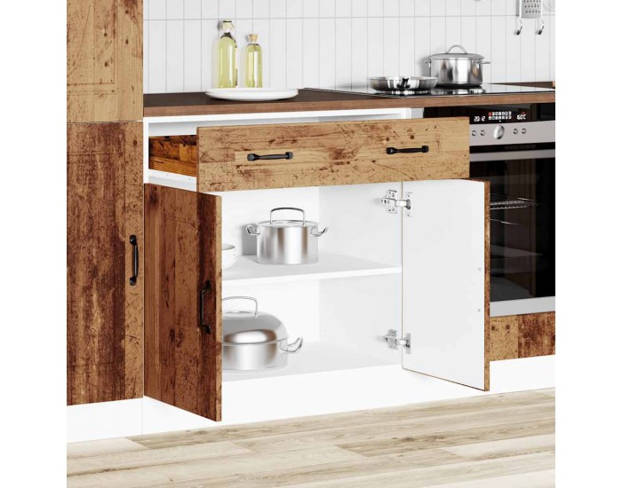 Sonata H Кухненски шкаф, Kalmar, старо дърво, инженерно дърво