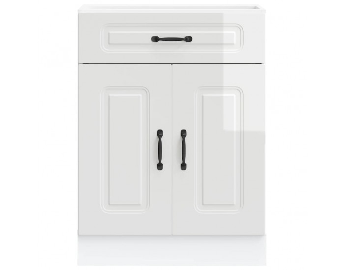 Sonata H Кухненски шкаф, Kalmar, бял гланц, инженерно дърво