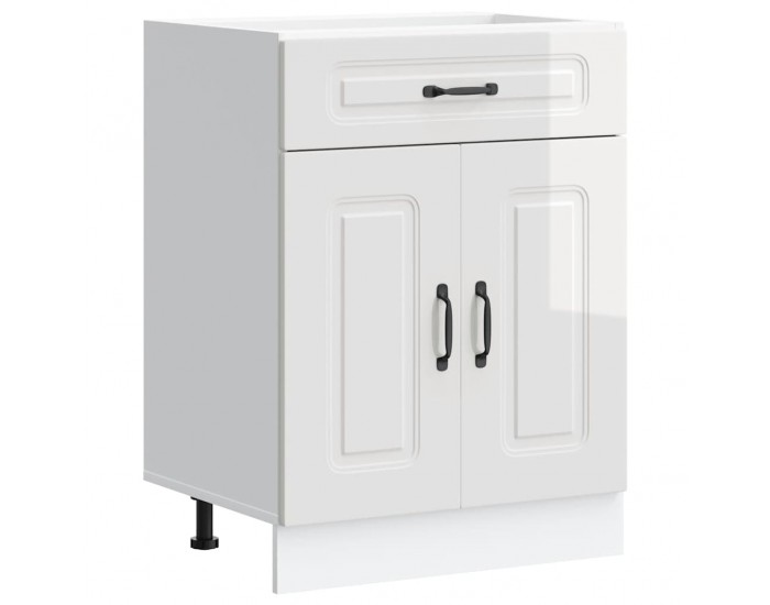 Sonata H Кухненски шкаф, Kalmar, бял гланц, инженерно дърво