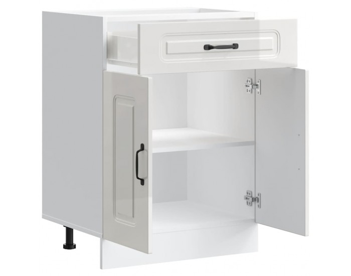 Sonata H Кухненски шкаф, Kalmar, бял гланц, инженерно дърво