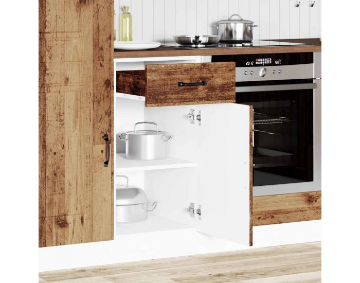 Sonata H Кухненски шкаф, Kalmar, старо дърво, инженерно дърво