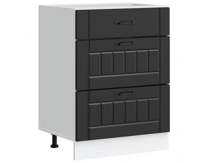 Sonata H Кухненски шкаф Lucca Черен, инженерно дърво