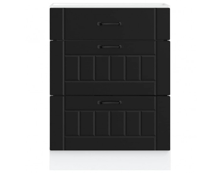 Sonata H Кухненски шкаф Lucca Черен, инженерно дърво