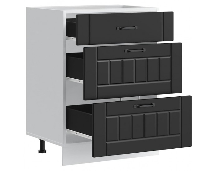 Sonata H Кухненски шкаф Lucca Черен, инженерно дърво