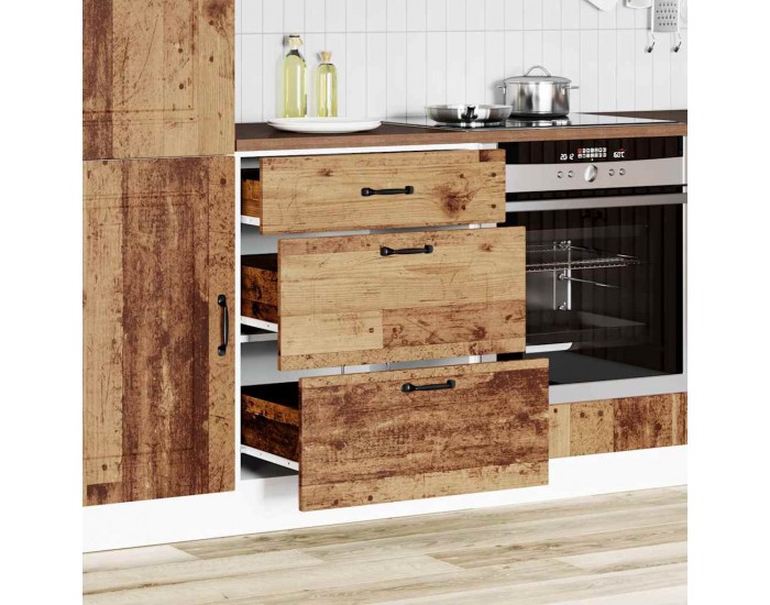 Sonata H Кухненски шкаф, Kalmar, старо дърво, инженерно дърво