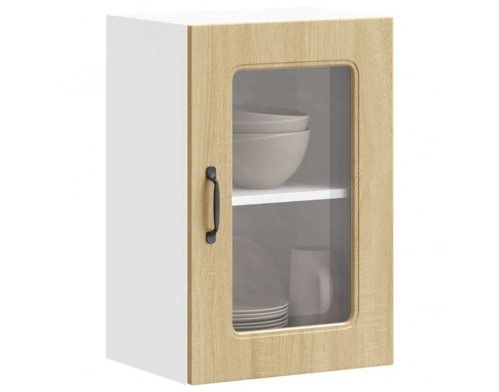 Sonata H Кухненски стенен шкаф със стъклена врата Kalmar дъб сонома, инженерно дърво