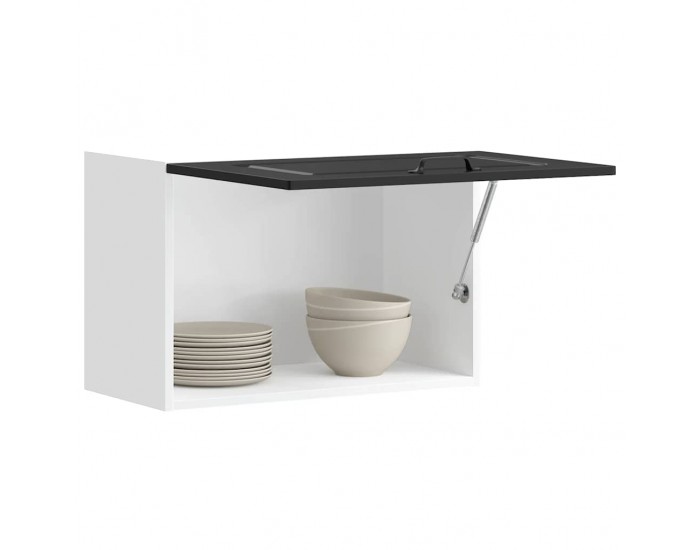 Sonata H Кухненски стенен шкаф, Kalmar, черен, инженерно дърво