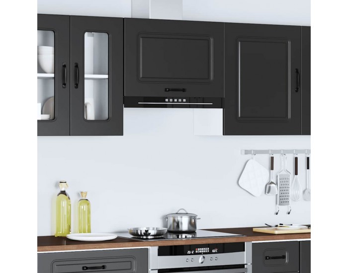 Sonata H Кухненски стенен шкаф, Kalmar, черен, инженерно дърво