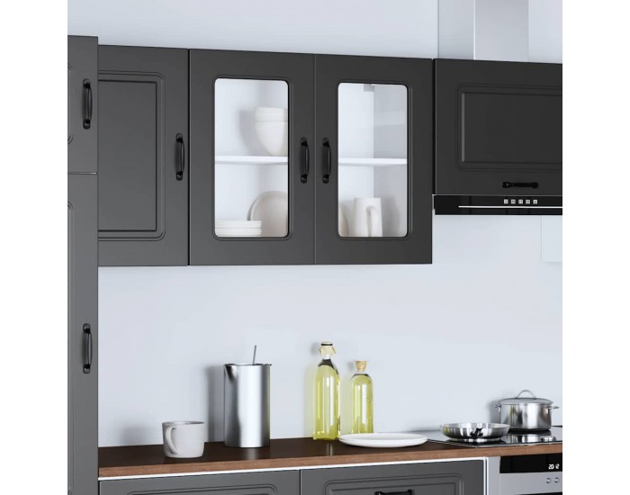 Sonata H Кухненски стенен шкаф с стъклена врата, Kalmar, инженерно дърво