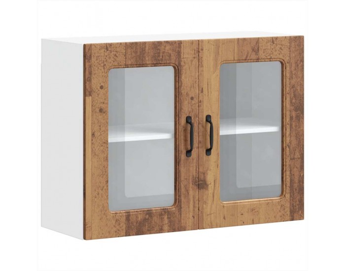 Sonata H Кухненски стенен шкаф с стъклена врата, Kalmar, инженерно дърво