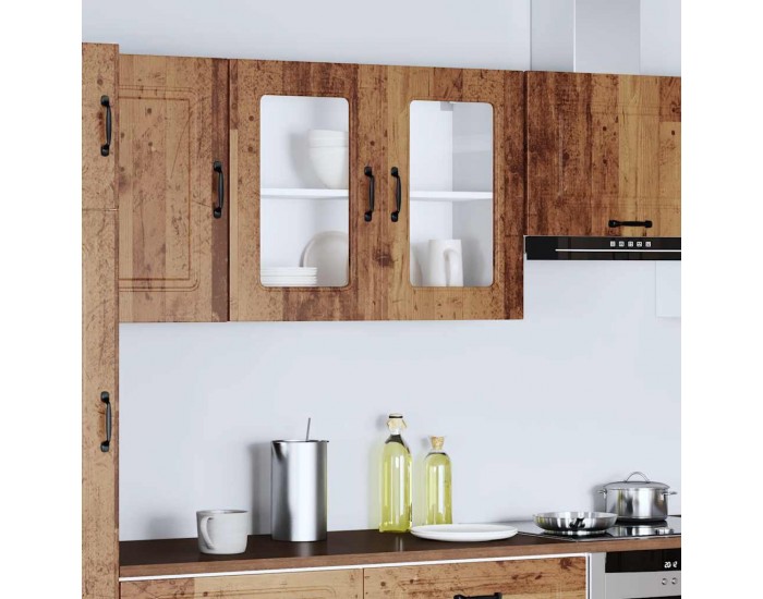 Sonata H Кухненски стенен шкаф с стъклена врата, Kalmar, инженерно дърво