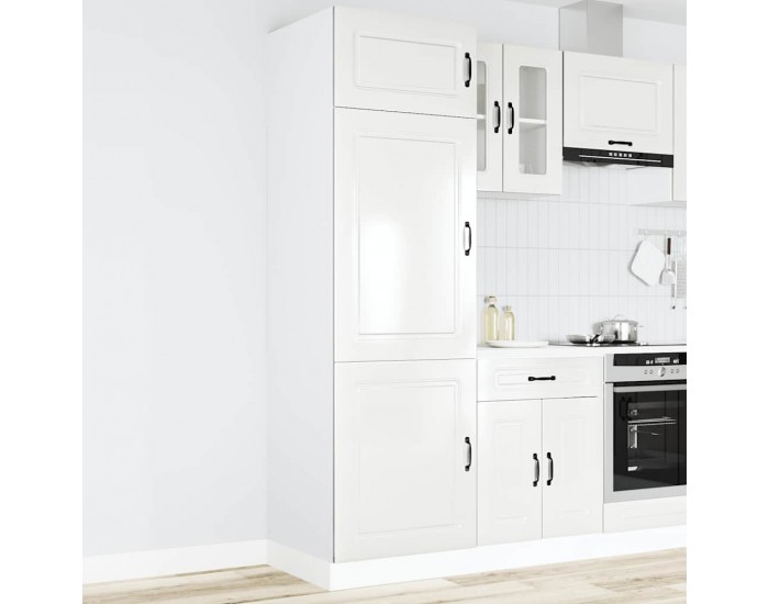 Sonata H Кухненски шкаф, Kalmar, бял гланц, инженерно дърво