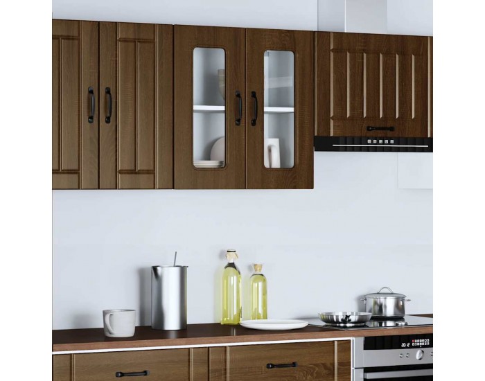 Sonata H Кухненски стенен шкаф с стъклена врата, Kalmar, инженерно дърво