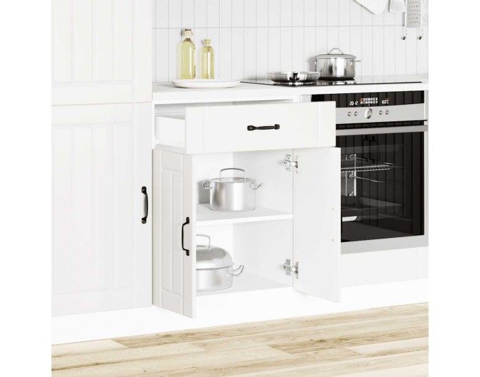 Sonata H Кухненски шкаф Lucca Бяла инженерна дървесина