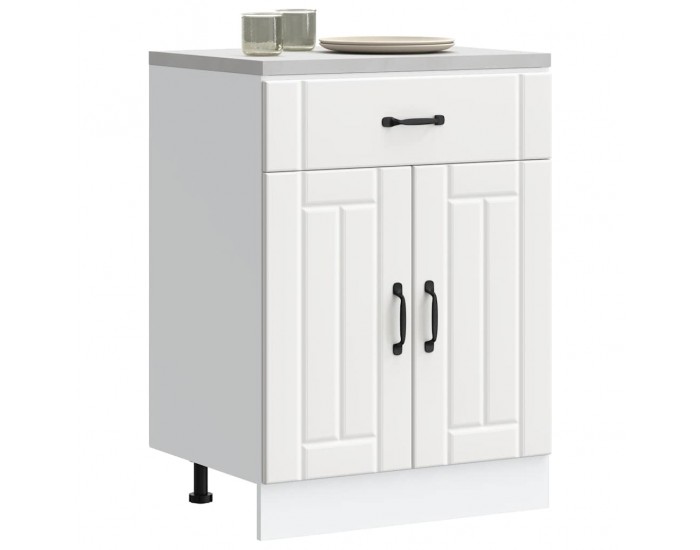 Sonata H Кухненски шкаф Lucca Бяла инженерна дървесина