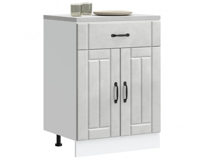 Sonata H Кухненски шкаф Lucca, бетонно сив, инженерно дърво