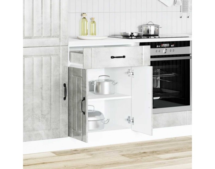 Sonata H Кухненски шкаф Lucca, бетонно сив, инженерно дърво