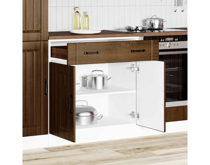 Sonata H Кухненски шкаф Lucca, кафяв дъб, инженерна дървесина