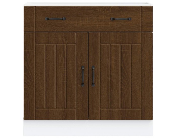 Sonata H Кухненски шкаф Lucca, кафяв дъб, инженерна дървесина