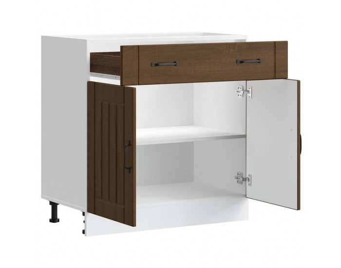 Sonata H Кухненски шкаф Lucca, кафяв дъб, инженерна дървесина