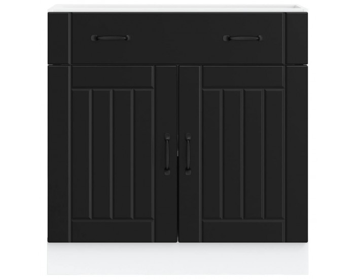 Sonata H Кухненски шкаф Lucca Черно инженерно дърво