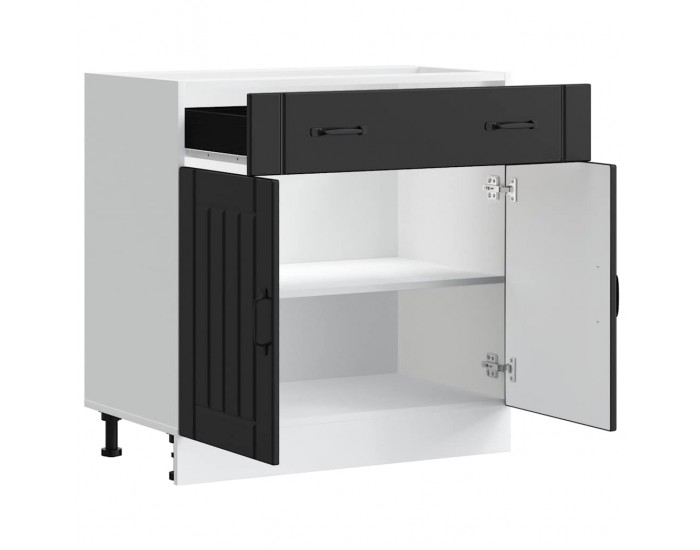 Sonata H Кухненски шкаф Lucca Черно инженерно дърво