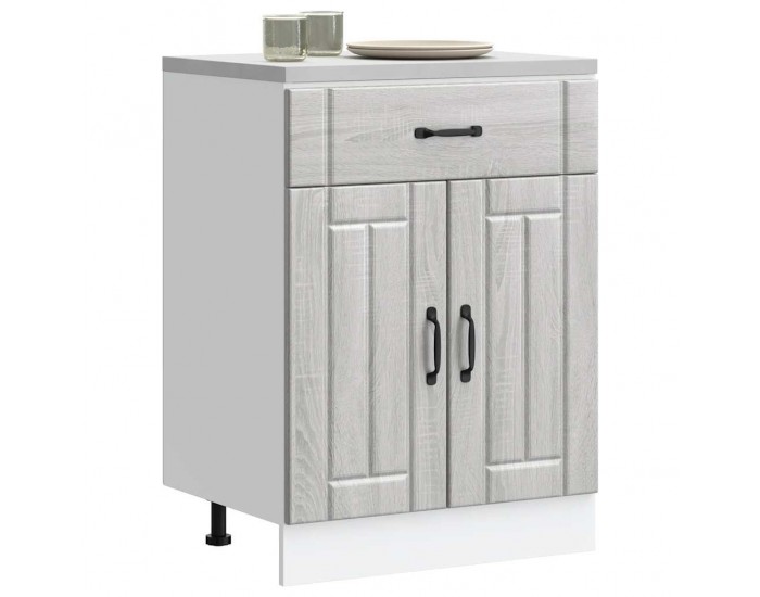 Sonata H Кухненски шкаф Lucca, сив сонома, инженерна дървесина