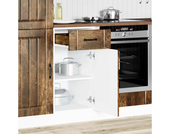 Sonata H Кухненски шкаф Lucca, опушен дъб, инженерно дърво