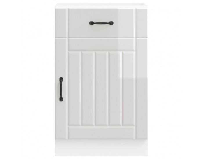 Sonata H Кухненски шкаф Lucca, бял гланц, инженерно дърв