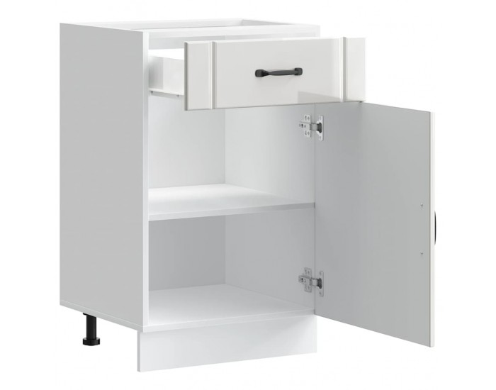 Sonata H Кухненски шкаф Lucca, бял гланц, инженерно дърв