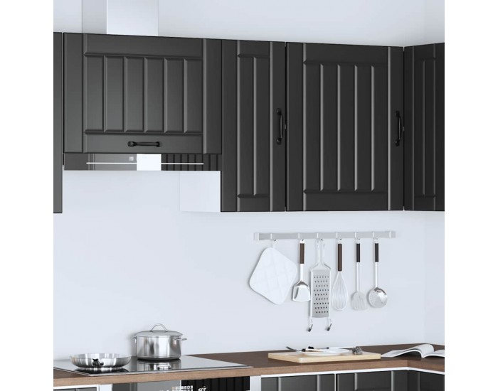 Sonata H Кухненски стенен шкаф Lucca, черен, инженерно дърво
