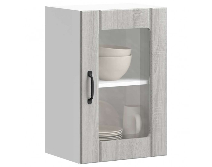 Sonata H Кухненски стенен шкаф със стъклена врата Lucca сив сонома